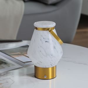 Lampe de table portable rechargeable de style nordique moderne, veilleuse de chevet créative et simple avec ambiance en verre antique - Product Image 6