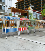 Stands de marché portables, présentoirs en fer forgé, table promotionnelle, stand mobile extérieur, installation de stand épaissi, chariot de nourriture