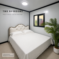 Maison conteneur extensible de 20 pieds à 2 chambres avec cuisine et salle de bain, structure en acier entièrement galvanisé pour l'aménagement de jardin