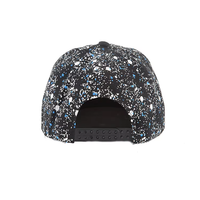 Zwarte splatter paint print SUPER ME leren patch flat brim snapback pet hiphop baseball cap