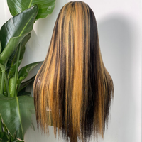 Peluca de Cabello Humano con Frente de Encaje Transparente SDD 13x6, Color FP1b/27, 22 Pulgadas, Lacia, para Mujeres Negras, Precio Económico