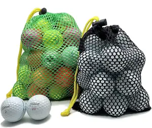 Bolsa de malla de nailon con cordón deslizante, bloqueo de cordón, pelota de golf, pelotas de tenis, juguetes de lavado, embalaje de malla de nailon