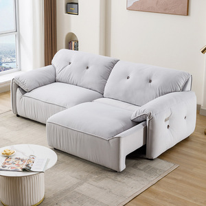 L-Shaped <b>Sofa</b> <b>Bed</b> Velvet Pearl Gray Convertible Electric Modern Minimalist Living Room Furniture Adult And Elderly Use - Product Image 3