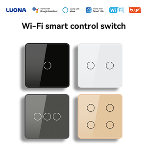 Interruptor Táctil Inteligente Tuya WiFi Zigbee <span class=keywords><strong>de</strong></span> 1/2/3/4 Botones, Interruptor <span class=keywords><strong>de</strong></span> Pared con/sin Neutro, Compatible con Alexa y <span class=keywords><strong>Google</strong></span> Home - Product Image 1