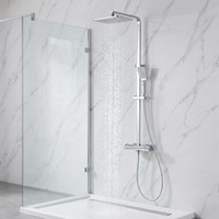 Ensemble de douche thermostatique apparent en laiton chromé poli, système de douche pour salle de bain d'hôtel, fourniture OEM de haute qualité
