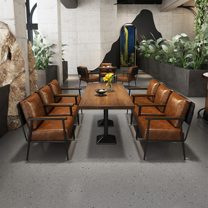 Juego de sillas de mesa de bar de madera maciza industrial moderno para uso comercial al aire libre en restaurantes y cafeterías - Product Image 4