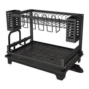 Escurridor de cocina de doble capa con bandeja, de secado rápido, para encimera, para almacenamiento de cuencos, platos y tazas, tamaño L - Product Image 2