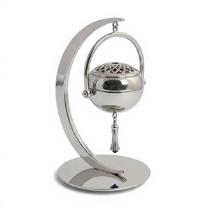 Quemador de Incienso de Metal de Lujo con Cubierta de Cúpula, Soporte para Bakhoor, Estilo Árabe, Quemador de Fragancia Oud para Mesa, Fabricante Mayorista - Product Image 4