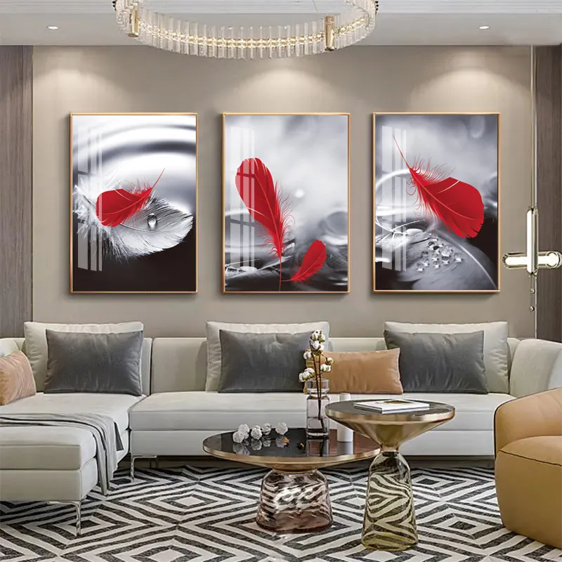 Still Life Art Canvas Painting Abstract Modern Style Wall Painting Nordic 3 Panel Crystal Porcelain painting sofa background