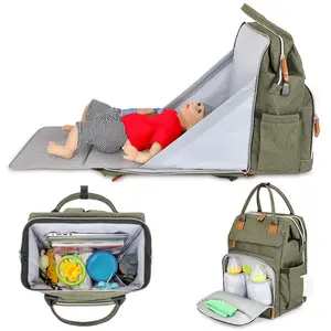 Bolsa de hombro con bomba de pecho de fábrica BSCI, almacenamiento de cama de bebé, bolsa de maternidad impermeable, bolsa de pañales para mamá