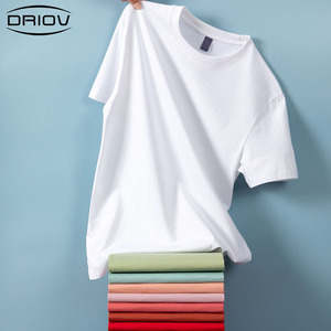 T-shirt Casual da uomo in tinta unita 80% cotone e poliestere 190 in GSM con stampa frontale e retro con <span class=keywords><strong>Logo</strong></span> rilassato in bianco - Product Image 3
