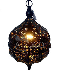 Lampe suspendue lanterne en métal moderne et élégante, plafonnier doré, éclairage blanc neutre à économie d'énergie, best-seller pour les applications hôtelières - Product Image 4