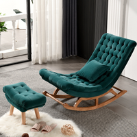 Fauteuil à bascule moderne en bois massif, prix d'usine, vente en gros, mobilier de salon rembourré