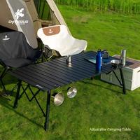 Table pliante portable d'extérieur pour pique-nique et camping en alliage d'aluminium + tissu Oxford avec sac de rangement