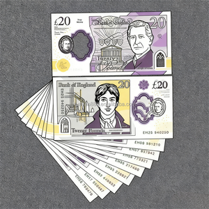 Argent factice de qualité supérieure, 20 livres sterling, Royaume-Uni, en polymère, réaliste, argent de <span class=keywords><strong>jouet</strong></span> avec différents numéros de série pour les mariages, 70*37mm, 50% - Product Image 6