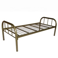 Estructura de cama de metal individual blanco resistente de acero fuerte para apartamento o dormitorio disponible en tamaños King doble o Twin