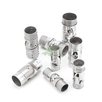 Inox 304 carré rond en acier tube connecteurs 50mm réglable 90 45 degrés main courante garde-corps coude