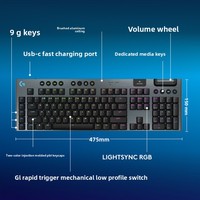 Clavier de jeu mécanique sans fil Logitech G915X en aluminium PBT, programmable, pleine taille, pour e-sport, RGB, à profil bas, fin, trois modes
