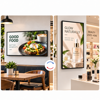 Écran publicitaire LCD ultra-fin et étroit de 32 pouces pour intérieur, Android, 2K 4K, affichage numérique avec animation et CMS basé sur le cloud