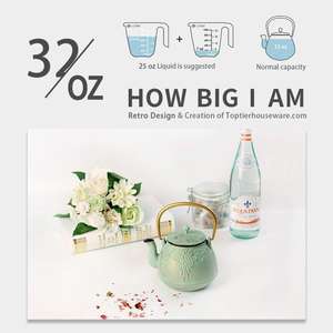 Jinge — théière <span class=keywords><strong>japonaise</strong></span> en fonte avec infuseur en acier inoxydable, théière de service à thé en fonte Stovetop sans danger, théière revêtue en céramique - Product Image 3