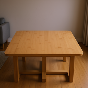 Mesa de Comedor de Bambú Natural con Esquinas Redondeadas Pequeñas y Diseño Elegante - Product Image 2