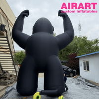 Ballon en PVC noir en forme de gorille pour la décoration d'événements en plein air, mascotte de gorille gonflable pour les idées de fêtes de carnaval