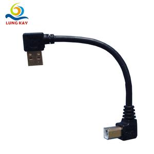 Lung Kay Right Angle <b>Usb</b> <b>2.0</b> Male To Male Data <b>Cable</b> 90 Degree Adapter Black Copper Wire Lk U2 - Product Image 1