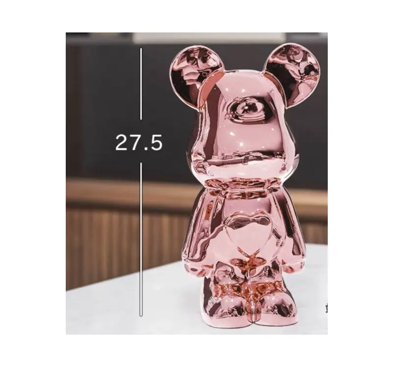 Made in China Creative Design Cartoon Resin Art Bear Small Animal Ornament Desktop Decoration Office resin bearbrick