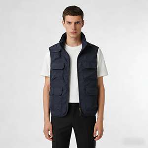 سترة رجالية مقاومة للماء من القماش القطني مع شعار مخصص |   سترة عملية بياقة عالية وسحاب أمامي مع جيوب متعددة |   طبقة رقيقة حضرية - Product Image 2