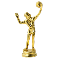 Accessoires de trophée en plastique en stock Figurine de volley-ball créative en forme de pièces de trophée en plastique