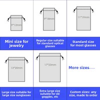 Pochettes pour lunettes de soleil et de vue en microfibre couleur unie 18*9cm avec cordon de serrage, type coulissant, fabriquées en Chine, en gros et en stock