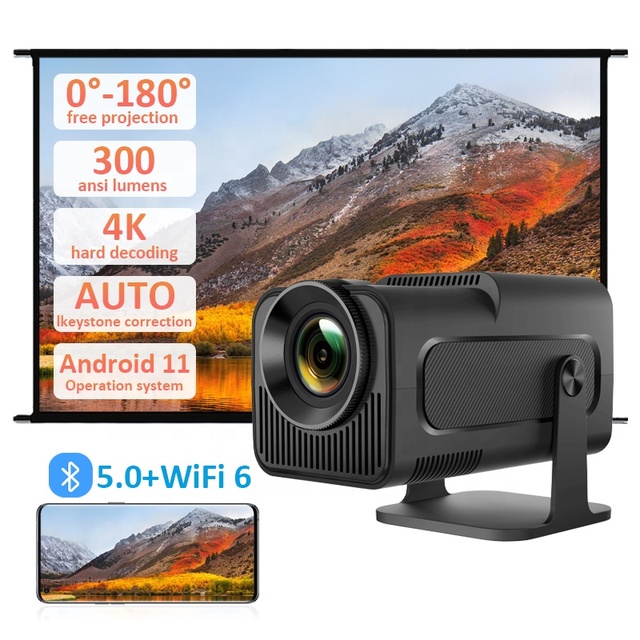 Android 11 Smart Led PICO Full hd Video Screen Short Throw Mini LCD Home Smart HY320 Projector Android 4k Hy320 Projector