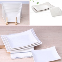 Groothandel Restaurant Servies Melamine Wit Plastic 8 Inch Goedkope Bulk Gerechten Melamine Rechthoekige Dinerplaat