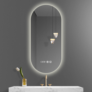 <span class=keywords><strong>Miroir</strong></span> de salle de bain LED intelligent moderne en forme de capsule, rétroéclairé, pour projet hôtelier - Product Image 3