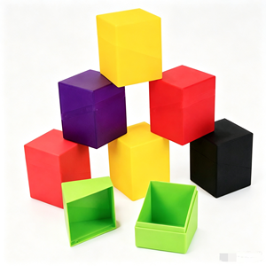 Boîtes de rangement pour cartes à collectionner en plastique mat, colorées, incassables, personnalisables, vente en gros, pour le stockage de jeux de cartes à collectionner - Product Image 1