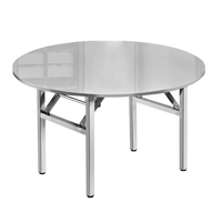 Table Ronde Moderne Runwood en Acier Inoxydable Pliable pour Intérieur/Extérieur, Mariages, Banquets et Fêtes