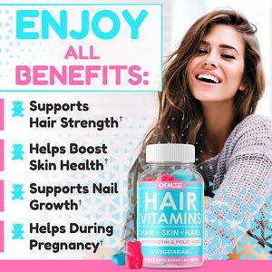 Suplementos Vitamínicos Veganos en Gomitas, Gomitas de Biotina para un Cabello y Uñas Fuertes, Piel Saludable y Ayuda Durante el <span class=keywords><strong>Embarazo</strong></span> - Product Image 4