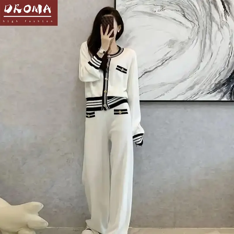 Droma lady elegant clothing wholesale fashion vintage winter designer sweat suits for women clothing sets two piece outfits