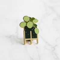 Mode métal plante Badge personnalisé Adorable Mini Cactus plante en pot ensemble plaqué or émail broches petit cadeau broche Badge broche