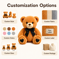 Ours en peluche brodé sur mesure, directement de l'usine, anti-stress, en tissu ultra doux, personnage en peluche OEM/ODM