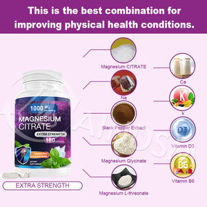 Cápsulas de citrato de magnesio vegano Natural personalizadas profesionales para relajación muscular y alivio de calambres Uso para adultos Soporte inmunológico - Product Image 3