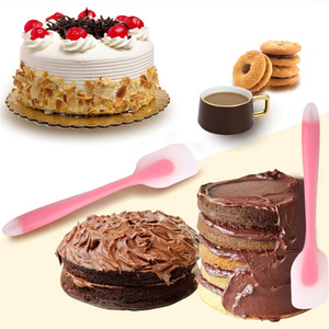 Spatule à gâteau en silicone rose, monobloc, passe au lave-vaisselle, pour la pâtisserie et l'épandage de crème - Product Image 1