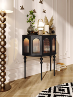 Meuble de rangement polyvalent moderne de style antique et de luxe, mi-siècle, modulaire, durable, en bois massif et verre, forme semi-circulaire, pour salon