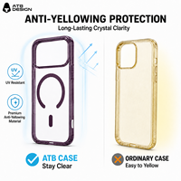 ATB Coque pour iPhone 18 Pro Max, protection anti-rayures, anti-jaunissement, antichoc, coque de téléphone magnétique personnalisée