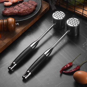 Attendrisseur de viande en acier inoxydable de haute qualité marteau à viande en bois presse à steak de boeuf-pour Hambourg - Product Image 3
