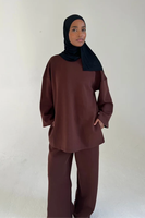 Vêtements d'automne très demandés, élégant haut en coton, abaya en coton, t-shirt ample, haut confortable, abaya pour femme