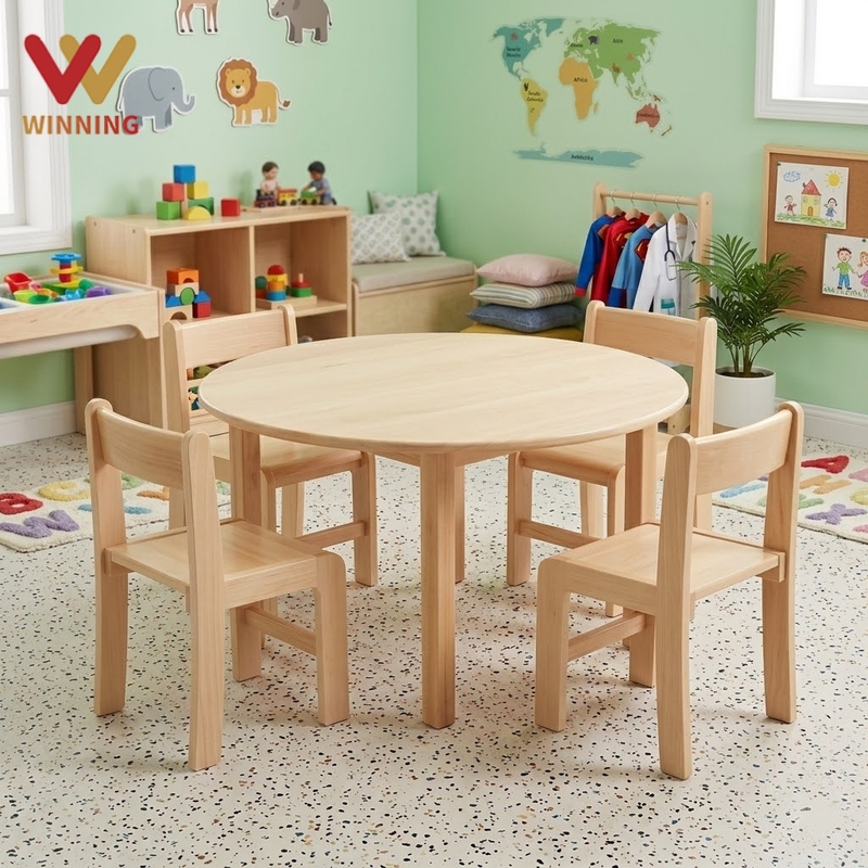 Montessori Birch Plywood Kids Table Chair