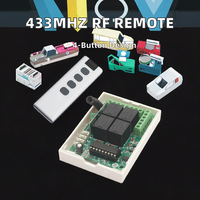Télécommande RF 433Mhz à 4 canaux avec portée de l'émetteur de 100 mètres Contrôle du récepteur de la maison intelligente Fonction antichoc en plastique