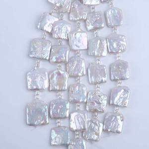 Perles de culture d'eau douce naturelles Keshi de 18 cm, accessoires de bijouterie, baroque blanc, 16-22 mm, gros bloc semi-fini pour projets de bricolage - Product Image 1