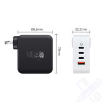 Productos de Gran Demanda 2026: Cargador GaN de Pared de 4 Puertos USB-C PD 3.1 de Carga Rápida 140W con 3C1A, Bajo MOQ 1